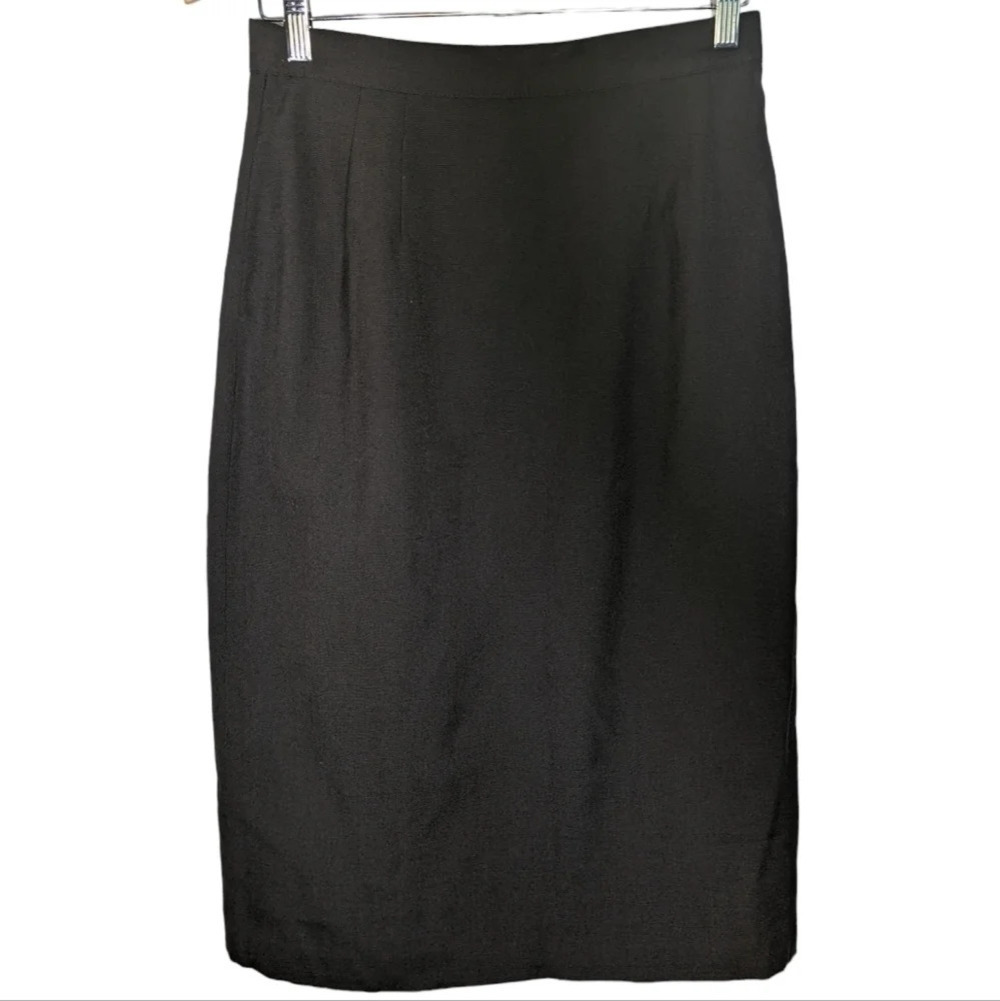 Vintage Radcliffe Black Retro Office Lined  Straight Pencil Skirt Size 12